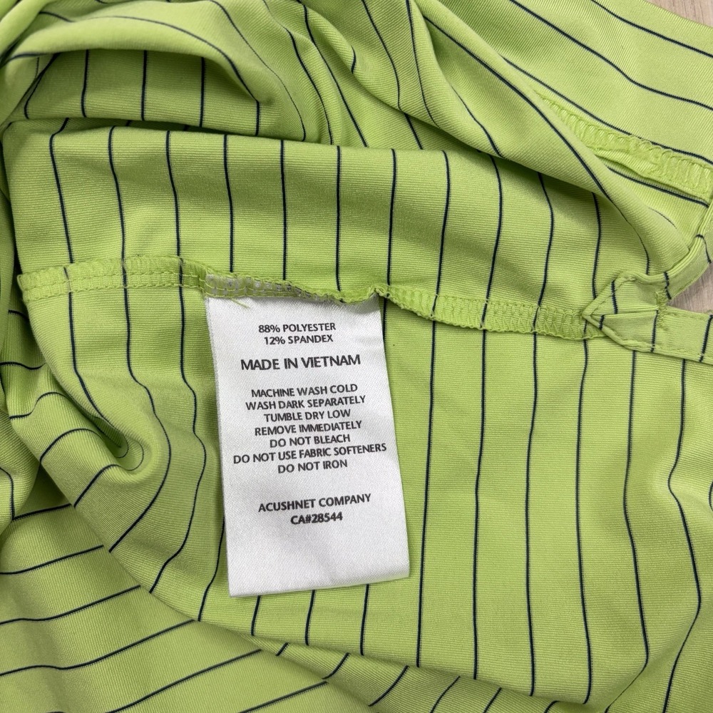 FooTjoy TITLEIST Polo Shirt Performance Mens Medium Green Stripe - Picture 5 of 6